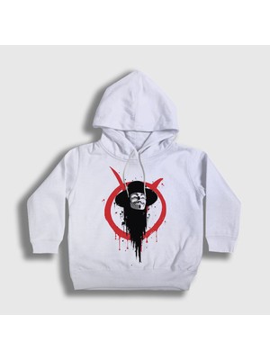 Presmono Unisex Çocuk Beyaz Logo V2 Film V For Vendetta Kapüşonlu Sweatshirt