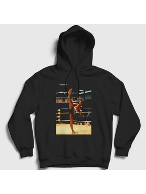 Presmono Unisex Siyah Kickboxer Film Jean Claude Van Damme Kapüşonlu Sweatshirt