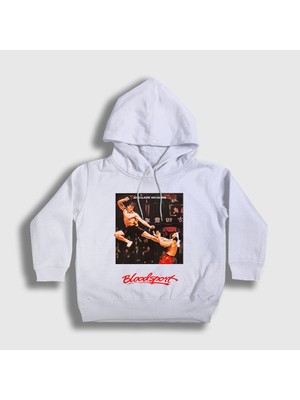 Presmono Unisex Çocuk Beyaz Bloodsport V3 Film Jean Claude Van Damme Kapüşonlu Sweatshirt