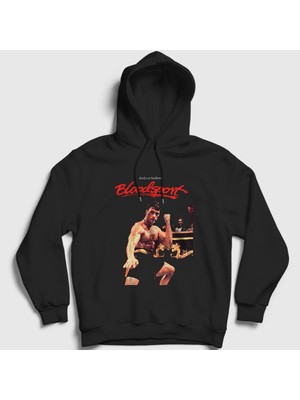 Presmono Unisex Siyah Bloodsport Film Jean Claude Van Damme Kapüşonlu Sweatshirt