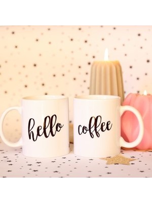 Bikutumutluluk Tasarım Kupa Serisi - Hello Coffee Çift Taraflı Kupa