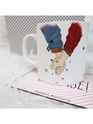 Bikutumutluluk Sevgililer Kupa Serisi - El Ele Aşk Kupa