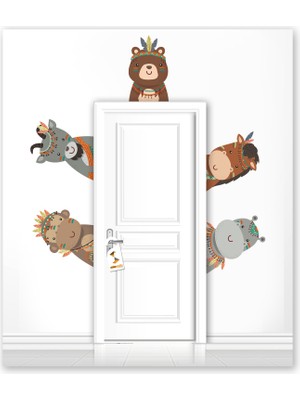 Sticker Sepetim Sevimli Hayvanlar Iı Çocuk Odası Dekoratif Kapı Kenarı Sticker