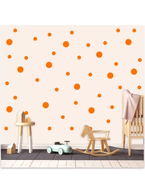 Sticker Sepetim Bebek Odası Puantiye Seti 3 ve 5 cm 100 Adet Çocuk Odası Dekoratif Duvar Sticker