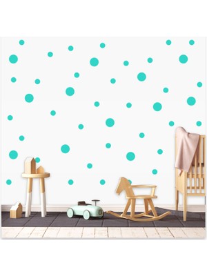 Sticker Sepetim Bebek Odası Puantiye Seti 3 ve 5 cm 100 Adet Çocuk Odası Dekoratif Duvar Sticker