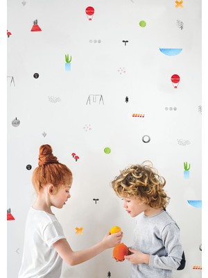 Sticker Sepetim Çocuk Odası Duvar Sticker 2,3,5,7,11 cm 40 Adet Karışık Sulu Boya  Soft Puantiye Seti