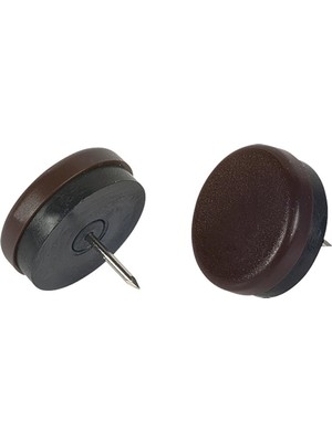Nettekaçmaz Masa Sandalye Altı Çivili Plastik Kayak Kahverengi 30MM 4 Adet