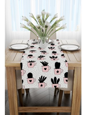 Cango Home Beyaz Siyah Ananas Desenli Dijital Baskılı Runner 40 x 140 cm Dikdörtgen Şekil CGH581-RN