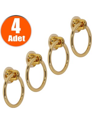 Nobel Sarkaç Dolap Çekmece Kulpu Kulbu Gold Metal Halka Kulp (4 Adet)