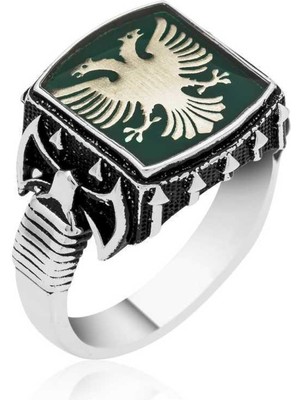 Gumush Gümüş Çift Başlı Kartal Yüzük