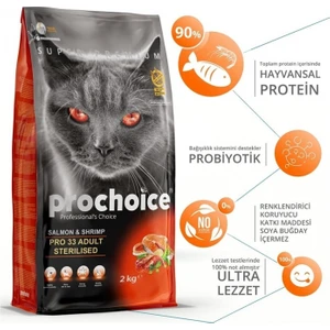 Pro Choice Pro 33 Somonlu ve Karidesli Kısır Kedi Maması 15 kg