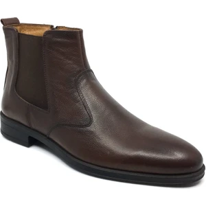 Deri Erkek Kışlık Günlük Fermuarlı Klasik Bot 40-44 41 Kahverengi