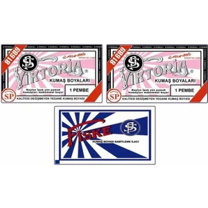 1 Kumaş Boyası Pembe 2'li + Fiske Sabitleyici