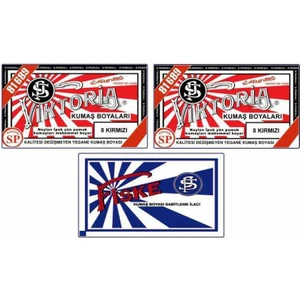 8 Kumaş Boyası Kırmızı 2'li + Fiske Sabitleyici