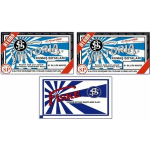 61 Kumaş Boyası Blujin Mavisi 2'li + Fiske Sabitleyici