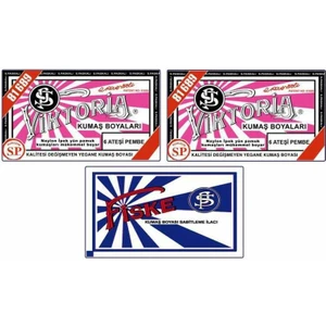 6 Kumaş Boyası Ateşi Pembe 2'li + Fiske Sabitleyici