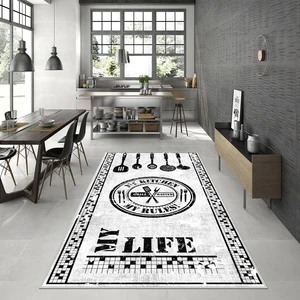 Confidence Home Dijital Baskı Yıkanabilir Kaymaz  Taban Mutfak Halısı
