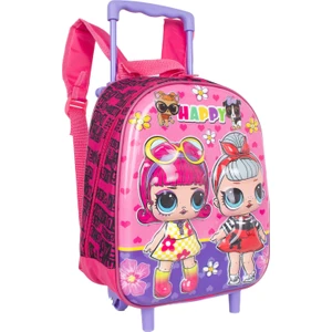 Mn Happy Tekerlekli Çocuk Sırt Çantası Pembe