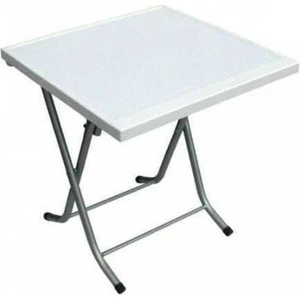 Katlanabilir Plastik Masa Metal Ayaklı  60X60 cm Beyaz