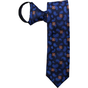 Mikro Şal Desen Fermuarlı Kravat