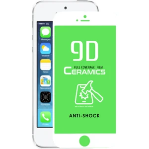 Kzy Apple iPhone 5s Tam Kaplayan Seramik Nano Esnek Ekran Koruyucu Cam - Beyaz