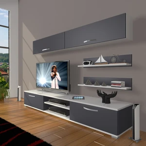 Eko 5 Mdf DVD Tv Ünitesi Tv Sehpası Beyaz Antrasit