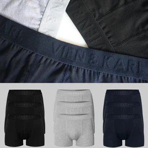 Erkek Siyah Gri Lacivert 9'lu Paket Düz Likralı Boxer Şort