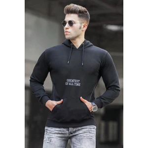 Siyah Baskılı Kapşonlu Sweatshirt 5292