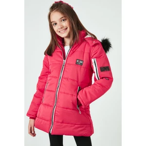 Yakası Suni Kürklü Kapüşonlu Cepli Mont Kız Çocuk MONT 6035054