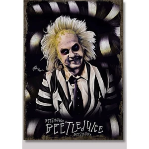 Ahşap Tablo Beetle Juice Beter Böcek Film Afişleri Kanvas Tablo