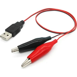Usb Krokodil Çevirici Kablo - 5V Kaynak Test Kablosu 60Cm Max 2A