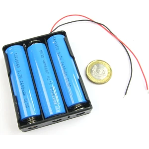 18650 3lü Pil Kutusu Seri Bağlı 3 Adet 11.1V Seri Lityum Lion Batarya Yuvası