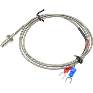 K-Type Thermocouple 1 Metre Sıcaklık Isı Sensörü 0-800C 6mm Dişli