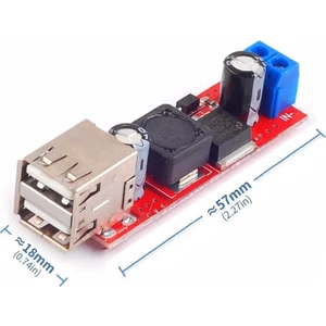 LM2596 Dual USB Power Modül Voltaj Düşürücü Mp3 Mp4 Araba Araç Mobil Güç Kaynağı 36V To 5V