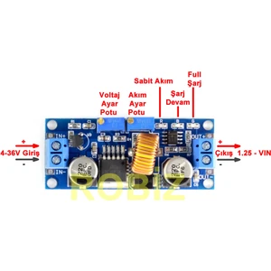 XL4015 Acav Pil Şarj Modülü Step-Down Voltaj Düşürücü Ayarlı Güç Kaynağı Ayarlanabilir Akım Batarya
