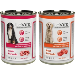 La Vital Biftekli & Kuzulu  Destekleyici Yetişkin Köpek Konservesi 400 gr 2 Adet