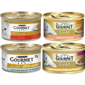 Gourmet Gold Çifte Lezzet Karışık Konserve Mama 85 gr 4 Adet