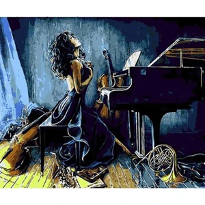 Hapy Hoby Müzik ve Kadın Sayılarla Boyama Seti  40 x 50 cm