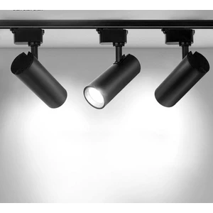 Siyah Kasa Beyaz Işık 1 Metre Raylı 3'lü 30W LED Ray Spot LED Vitrin Mağaza Armatürü