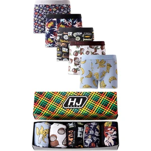 Harry Jons Erkek 5'li Desenli Renkli Pamuklu Premium Paket Boxer