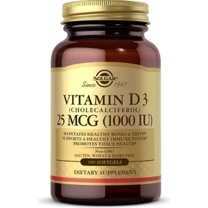 Vitamin D3 Kolekalsiferol 1000 Iu Softgels, Engelsiz Paketleme, 100 Sayı