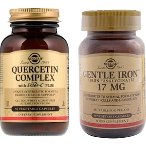 Quercetin Complex With Ester-C Plus 50 Tablet+Solgar Gentle Iron 17 Mg 90 Kapsül