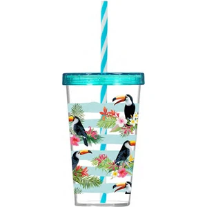 Desenli Pipetli Bardak