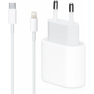 Apple iPhone Uyumlu 20W Usb-C Güç Adaptörü + Usb-C Lightning Şarj Kablosu Seti