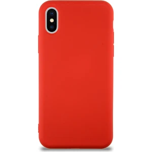 Caseart Apple iPhone Xs Kapak Içi Kadife Lansman Silikon Kılıf - Kırmızı