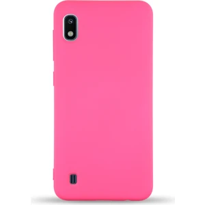Caseart Samsung Galaxy A10 Kapak Içi Kadife Lansman Silikon Kılıf - Neon Pembe
