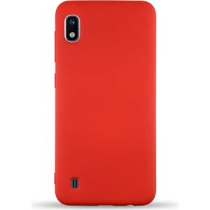 Caseart Samsung Galaxy A10 Kapak Içi Kadife Lansman Silikon Kılıf - Kırmızı
