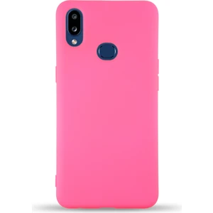 Caseart Samsung Galaxy A10S Kapak Içi Kadife Lansman Silikon Kılıf - Neon Pembe