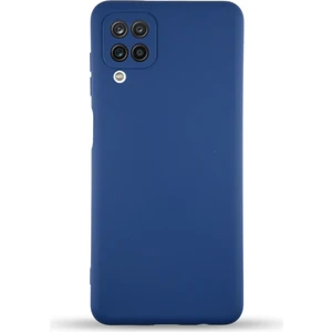 Caseart Samsung Galaxy A12 Kapak Içi Kadife Kamera Korumalı Lansman Silikon Kılıf - Lacivert