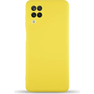 Caseart Samsung Galaxy M12 Kapak Içi Kadife Kamera Korumalı Lansman Silikon Kılıf - Sarı